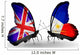 Two Butterflies with Flags Uk and Pilippines 