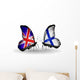 Two Butterflies with Flags  Uk and Finland 