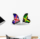 Two Butterflies with Flags Uk and Jamaica Wall Decal