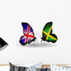 Two Butterflies with Flags Uk and Jamaica Wall Decal