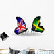 Two Butterflies with Flags Uk and Jamaica Wall Decal