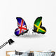 Two Butterflies with Flags Uk and Jamaica Wall Decal