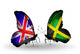 Two Butterflies with Flags Uk and Jamaica Wall Decal