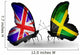 Two Butterflies with Flags Uk and Jamaica Wall Decal
