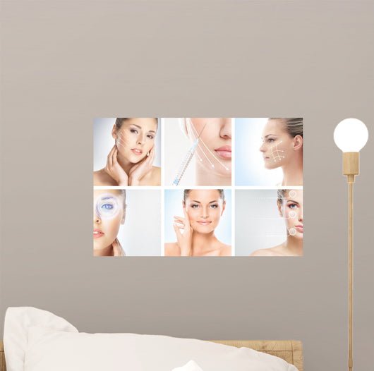 Collection of Female Portraits on Medical Procedures Wall Mural