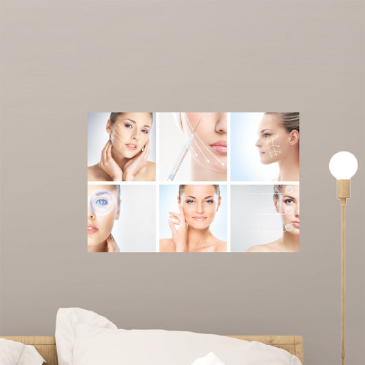 Collection of Female Portraits on Medical Procedures Wall Mural