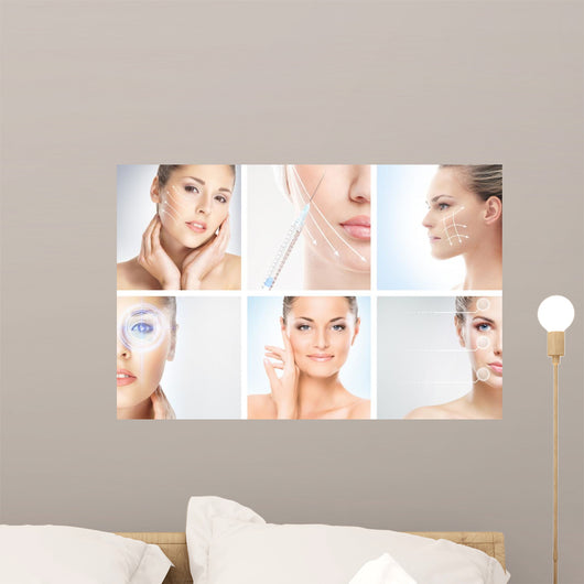 Collection of Female Portraits on Medical Procedures Wall Mural