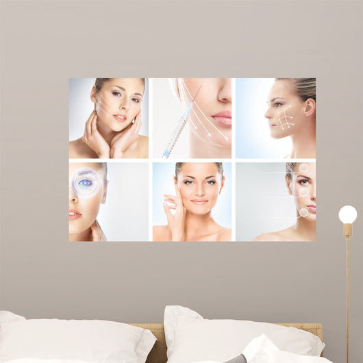 Collection of Female Portraits on Medical Procedures Wall Mural