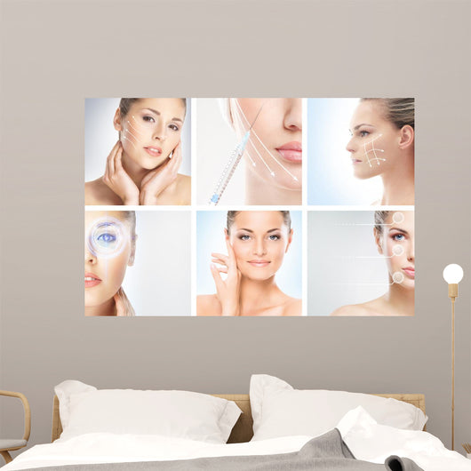 Collection of Female Portraits on Medical Procedures Wall Mural