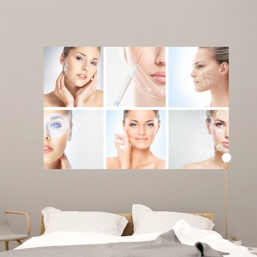 Collection of Female Portraits on Medical Procedures Wall Mural