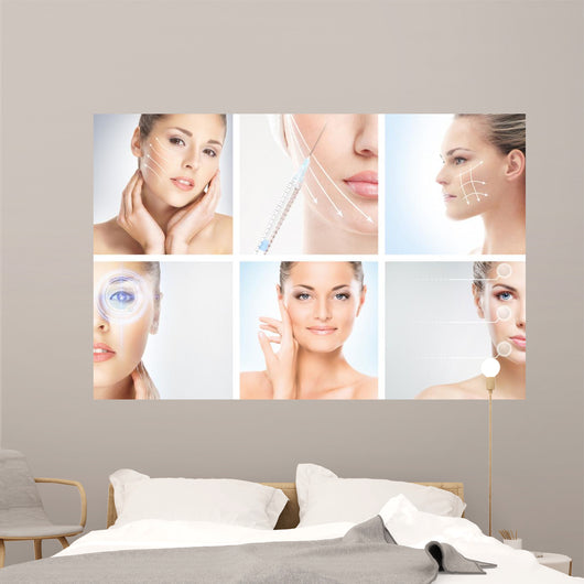 Collection of Female Portraits on Medical Procedures Wall Mural