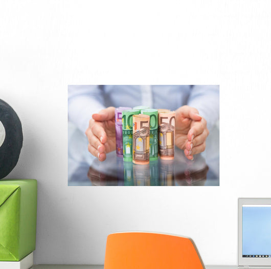 Hand Protecting Rolled up Wall Decal