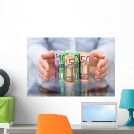Hand Protecting Rolled up Wall Decal