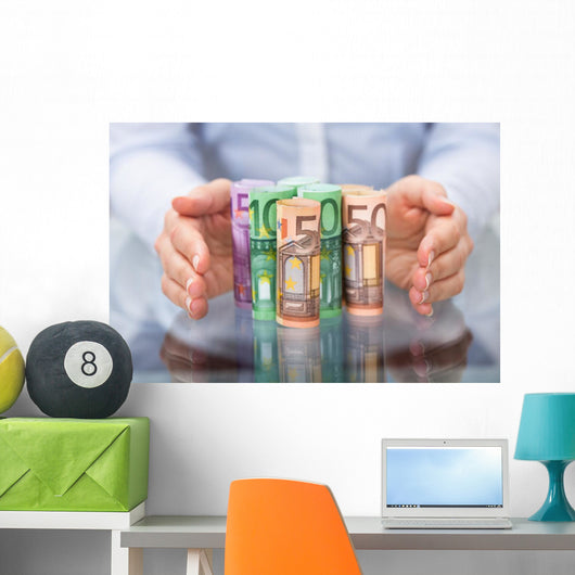 Hand Protecting Rolled up Wall Decal