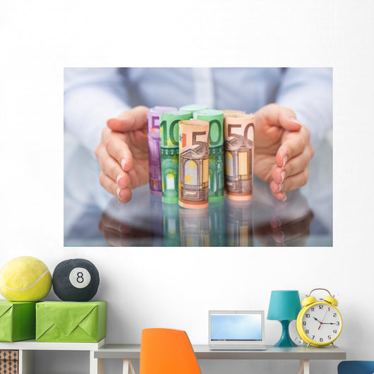Hand Protecting Rolled up Wall Decal
