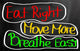 Eat Right Move More Breathe Easy Concept 