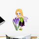 Cute Toon Purple Crocus Fairy, Standing Wall Mural