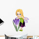 Cute Toon Purple Crocus Fairy, Standing Wall Mural