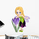 Cute Toon Purple Crocus Fairy, Standing Wall Mural