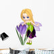Cute Toon Purple Crocus Fairy, Standing Wall Mural