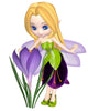 Cute Toon Purple Crocus Fairy, Standing Wall Mural