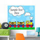 Cartoon locomotive and children traveling 