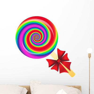 Lollipop Wall Decal shown on a wall