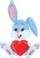 Cute rabbit holding red hat Wall Decal