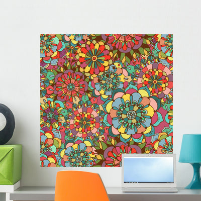 Seamless Texture with Bright Wall Decal shown on a wall