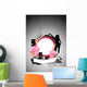 Floral vector background with speakers and flowers. Wall Mural