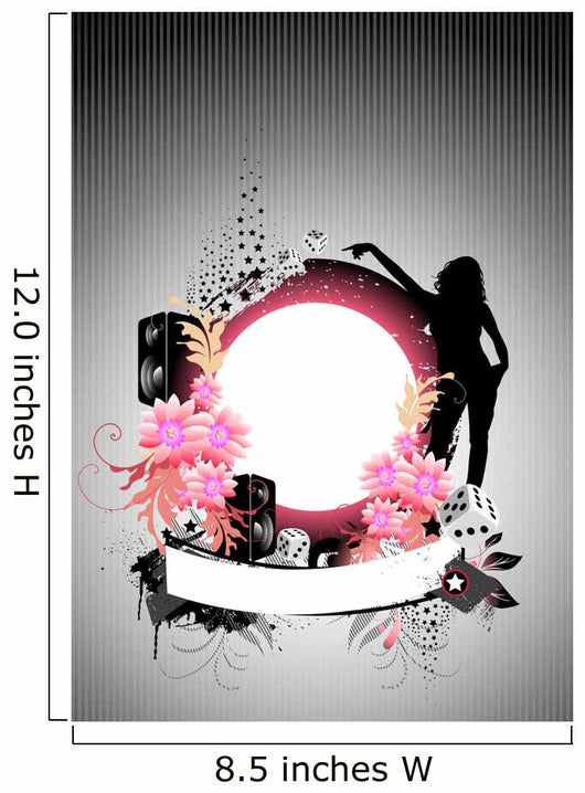 Floral vector background with speakers and flowers. Wall Mural