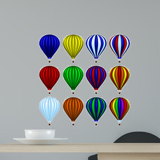 Set of Twelve Hot Air Balloons 