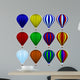 Set of Twelve Hot Air Balloons 