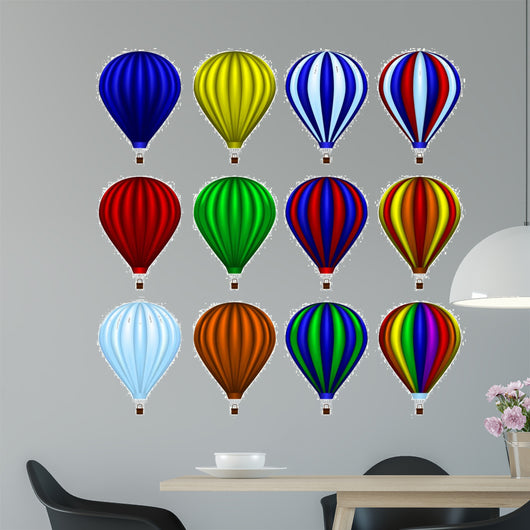 Set of Twelve Hot Air Balloons 
