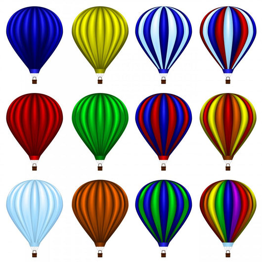 Set of Twelve Hot Air Balloons 