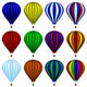 Set of Twelve Hot Air Balloons 