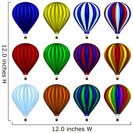 Set of Twelve Hot Air Balloons 