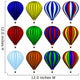 Set of Twelve Hot Air Balloons 