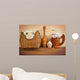 Wicker and wooden utensils in folk style 