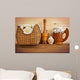 Wicker and wooden utensils in folk style 