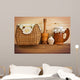 Wicker and wooden utensils in folk style 