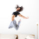 pretty modern slim hip-hop style teenage girl jumping dancing 