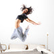 pretty modern slim hip-hop style teenage girl jumping dancing 