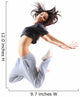 pretty modern slim hip-hop style teenage girl jumping dancing 