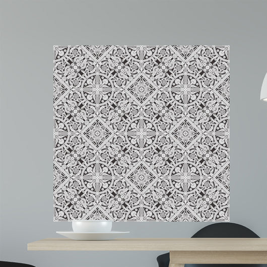 Seamless Tiling Floral Wallpaper Wall Decal