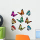 Set of realistic colorful vector butterflies. Wall Decal