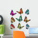 Set of realistic colorful vector butterflies. Wall Decal