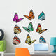 Set of realistic colorful vector butterflies. Wall Decal