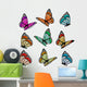 Set of realistic colorful vector butterflies. Wall Decal