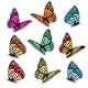 Set of realistic colorful vector butterflies. Wall Decal